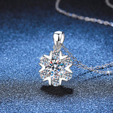 Load image into Gallery viewer, Fashion Luxury Jewelry 1Ct Round Cut D Grade VVS1 Snowflake Pendant 925 Sterling Silver Moissanite Necklaces for Women