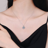 Load image into Gallery viewer, Fashion Luxury Jewelry 1Ct Round Cut D Grade VVS1 Snowflake Pendant 925 Sterling Silver Moissanite Necklaces for Women