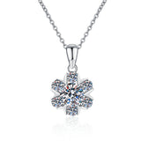 Load image into Gallery viewer, Fashion Luxury Jewelry 1Ct Round Cut D Grade VVS1 Snowflake Pendant 925 Sterling Silver Moissanite Necklaces for Women