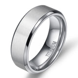 Load image into Gallery viewer, Ringsmaker 8mm Silver Color Men&#39;s Titanium Ring Brushed Women Wedding Bands