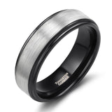 Load image into Gallery viewer, Ringsmaker 8mm Brushed Tungsten Carbide Rings Black Gold Plated Men&#39;s Wedding Bands