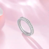 Load image into Gallery viewer, Ringsmaker Women 925 Sterling Silver Ring Cubic Zirconia Eternity Rings