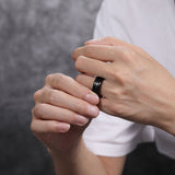 Load image into Gallery viewer, Ringsmaker 8mm Black Tungsten Carbide Ring Brushed Rings Mens Wedding Bands