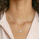 Load image into Gallery viewer, 925 Sterling Silver Rose Gold Plated Round Cut 1.5 Carat Cubic Zirconia Pendant Necklace