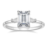 Load image into Gallery viewer, Ringsmaker 3Ct 925 Sterling Silver Rings 3-Stone Emerald Cut Cubic Zirconia CZ Women Engagement Ring