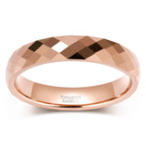 Load image into Gallery viewer, Ringsmaker 4mm Men Women Multi-Faceted Tungsten Carbide Rings Rose Gold Engagement Bands