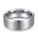 Load image into Gallery viewer, Ringsmaker 8mm Brushed Tungsten Rings Silver Men Tungsten Carbide Ring Wedding Rings