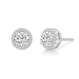 Load image into Gallery viewer, 925 Sterling Silver Stud Earrings 0.5CT Round Cut Cubic Zirconia CZ Stud Earrings for Women Men Hypoallergenic