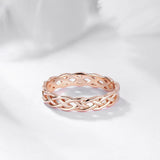 Load image into Gallery viewer, Ringsmaker 925 Sterling Silver Ring Women Rose Gold Celtic Knot Wedding Bands