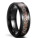 Load image into Gallery viewer, Ringsmaker 8mm Tungsten Carbide Rings Men Women Multicolor Sandstone Inlay High Polished Beveled Ring