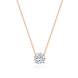 Load image into Gallery viewer, 925 Sterling Silver Rose Gold Plated Round Cut 1.5 Carat Cubic Zirconia Pendant Necklace