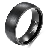 Load image into Gallery viewer, Fashion Jewelry Anniversary Gifts 8mm Brushed Simple Black Color Titanium Ring Men Women Wedding Engagement Band