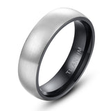 Load image into Gallery viewer, 6mm Brushed Silver Black Titanium Ring Men Women Wedding Engagement Band Fashion Jewelry Anniversary Gifts