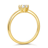 Load image into Gallery viewer, 0.5ct Moissanite Stone Round Cut 14K Gold Plated Sterling Silver Ring for Wedding Engagement