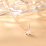 Load image into Gallery viewer, 925 Sterling Silver Rose Gold Plated Round Cut 1.5 Carat Cubic Zirconia Pendant Necklace