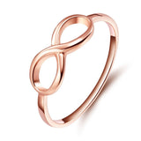 Load image into Gallery viewer, Ringsmaker 925 Sterling Silver Rose Gold Infinity Knot Rings Women Wedding Bands