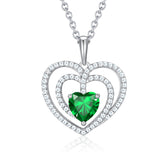 Load image into Gallery viewer, 925 Sterling Silver Large Solid 5A Cubic Zirconia Interlocking Heart Shaped Pendant Necklace for Women Jewelry Gift