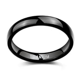 Load image into Gallery viewer, Ringsmaker 4mm Black Titanium Ring Dome High Polished Man Women Wedding Bands