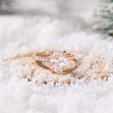 Load image into Gallery viewer, Ringsmaker Rose Gold 3Ct 925 Sterling Silver Ring Oval Cut Cubic Zirconia Women Engagement Bands