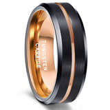 Load image into Gallery viewer, Ringsmaker 8mm Rose Gold Tungsten Carbide Rings Women Brushed Wedding Bands