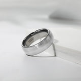 Load image into Gallery viewer, Ringsmaker 8mm Domed Tungsten Carbide Ring Men Silver Color Brushed Wedding Bands