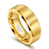 Load image into Gallery viewer, Ringsmaker 8mm Tungsten Ring 24K Gold Plated Brushed Ring Wedding Bands