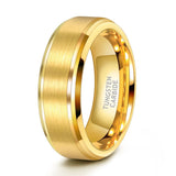 Load image into Gallery viewer, Ringsmaker 8mm Tungsten Ring 24K Gold Plated Brushed Ring Wedding Bands