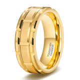 Load image into Gallery viewer, Ringsmaker 8mm Gold Tungsten Ring Mechanical Seal Inlay Men Rings