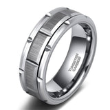 Load image into Gallery viewer, Ringsmaker 8mm Silver Tungsten Ring Mechanical Seal Inlay Men Rings