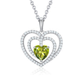 Load image into Gallery viewer, 925 Sterling Silver Large Solid 5A Cubic Zirconia Interlocking Heart Shaped Pendant Necklace for Women Jewelry Gift