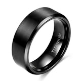 Load image into Gallery viewer, Classic 8mm Titanium Ring Men Women Black Matte Wedding Engagement Band Brushed Unisex Couple Rings