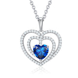 Load image into Gallery viewer, 925 Sterling Silver Large Solid 5A Cubic Zirconia Interlocking Heart Shaped Pendant Necklace for Women Jewelry Gift