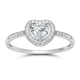 Load image into Gallery viewer, 925 Silver Heart Shaped Moissanite Halo Engagement Ring