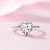 Load image into Gallery viewer, 925 Silver Heart Shaped Moissanite Halo Engagement Ring