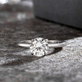 Load image into Gallery viewer, 1.5ct Round Cut Moissanite Solitaire Engagement Ring