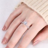 Load image into Gallery viewer, 925 Silver Round Cut 1.2 CT Moissanite Engagement Ring