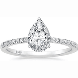 Load image into Gallery viewer, 925 Silver 3CT Pear Shaped Moissanite Engagement Ring