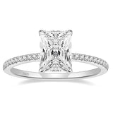 Load image into Gallery viewer, 3CT Radiant Cut Sterling Silver Engagement Moissanite Ring