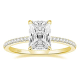 Load image into Gallery viewer, 3CT Radiant Cut Sterling Silver Engagement Moissanite Ring