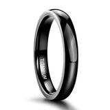 Load image into Gallery viewer, Ringsmaker 4mm Black Titanium Ring Dome High Polished Man Women Wedding Bands