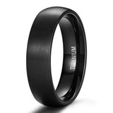 Load image into Gallery viewer, Fashion Jewelry Anniversary Gifts 6mm Brushed Simple Black Color Titanium Ring Men Women Wedding Engagement Band