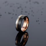 Load image into Gallery viewer, Ringsmaker 8mm Tungsten Carbide Ring Rose Gold Plated Mens Wedding Bands