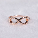 Load image into Gallery viewer, Ringsmaker 925 Sterling Silver Rose Gold Infinity Knot Rings Women Wedding Bands