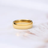 Load image into Gallery viewer, Ringsmaker 6mm Gold Color Titanium Band Rings Dome High Polished