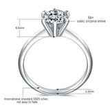 Load image into Gallery viewer, Ringsmaker 925 Sterling Silver Ring Classic Six Prong 1 Carat Solitaire Round CZ Women Engagement Ring