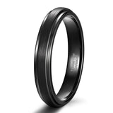 Load image into Gallery viewer, Ringsmaker 4mm Black Tungsten Carbide Ring Brushed Ring Men Women Wedding Bands