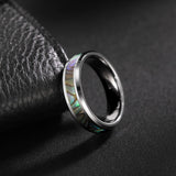 Load image into Gallery viewer, Ringsmaker 6mm Abalone Shell Inlay Tungsten Carbide Ring Man Polished Finish Mens Wedding Bands