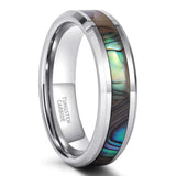 Load image into Gallery viewer, Ringsmaker 6mm Abalone Shell Inlay Tungsten Carbide Ring Man Polished Finish Mens Wedding Bands