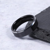 Load image into Gallery viewer, Ringsmaker 6mm Mens Tungsten Carbide Ring Black High Polished Engagement Wedding Bands