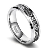 Load image into Gallery viewer, Ringsmaker 6mm Silver Color Tungsten Carbide Ring Celtic Dragon Inlay Men Women Engagement Wedding Bands